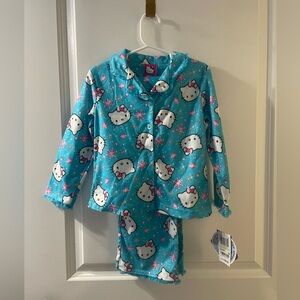 Hello Kitty Turquoise and Pink Fleece Pajama Set